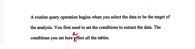 [ Setting the conditions for extraction (markup) ]