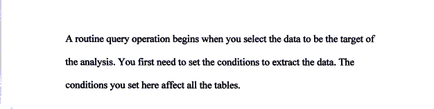 [ Setting the conditions for extraction (result) ]