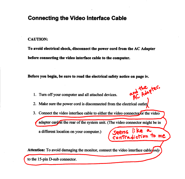 [ Connecting the video interface cable (markup) ]