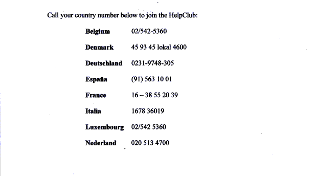 [ The HelpClub numbers in Europe (original) ]