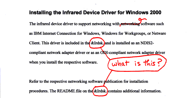[ Installing the infrared device driver (markup) ]