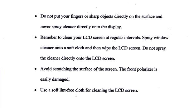 [ Caring for the LCD (original) ]