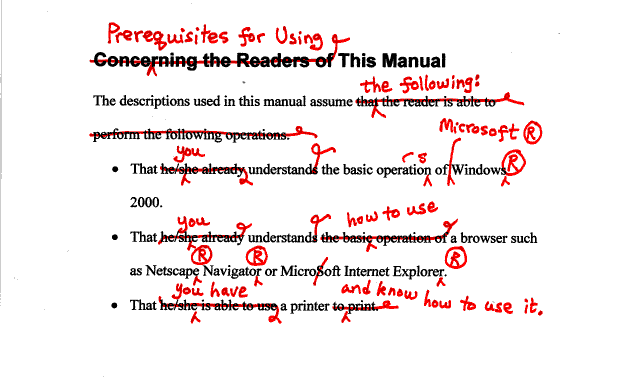 [ Concerning the readers of this manual (markup) ]