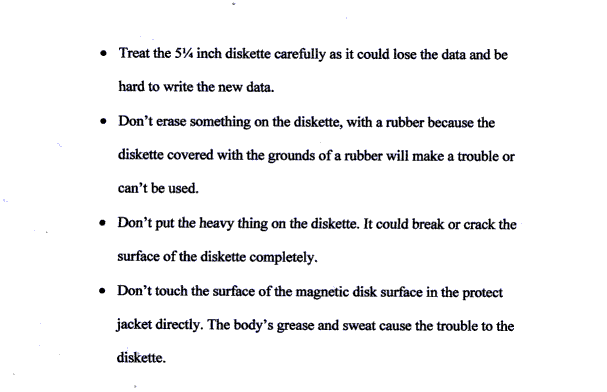[ Handling a diskette (original) ]